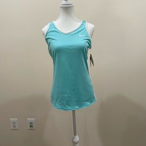 Nike Blue and White Fitted Tank Top